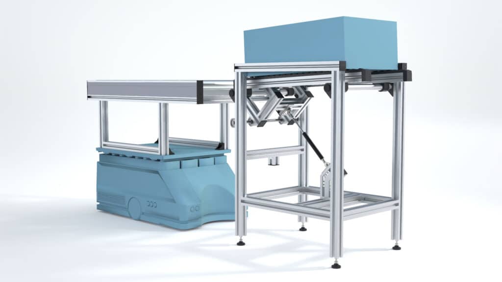 Pick-up station for AGVs