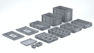 Formstabile Boxen und Trays für automatisiertes Lagern und Transportieren von Gütern