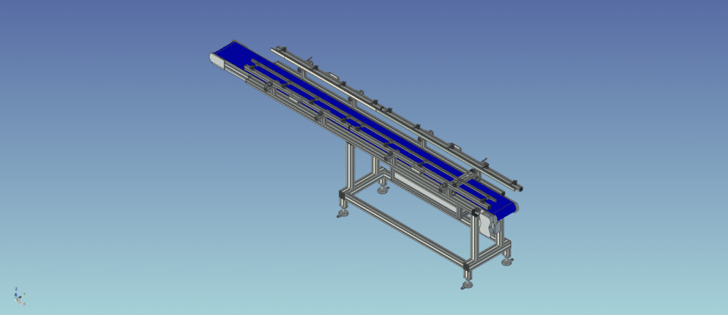 CAD model of straight modular conveyor