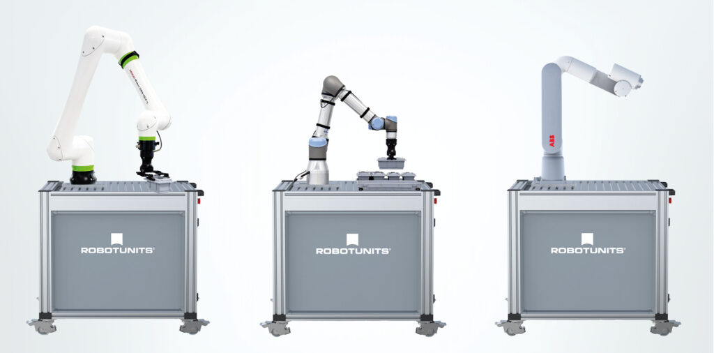 Robotunits Cobot-Stationen Kompatibilität mit ABB, Fanuc und UR.