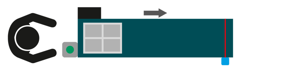 Schlüsselfertige Förderlösung - Förderband mit Starttaster und Stoppsensor